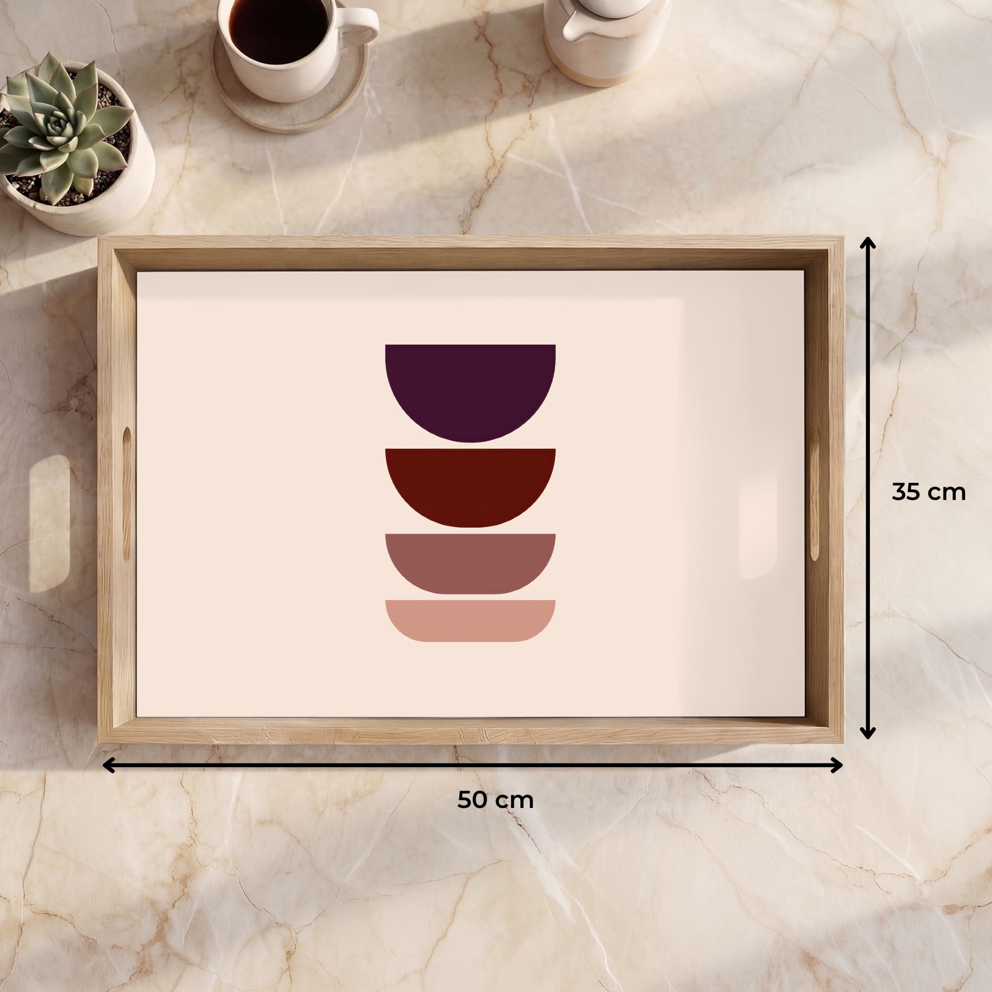 Bandeja De Madera Bandejas para Servir Comida Desayuno Decorativas
