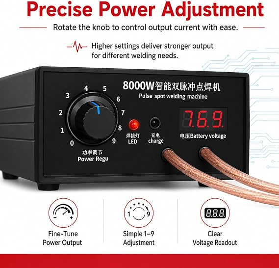 8000W Spot Welder,Handheld Spot Welder,Portable Spot Welder Machine DIY Kit,High Power Handheld Spot Welding Machine,with nickel strip and spot welding pen,for 18650 Battery Pack Welding Tools
