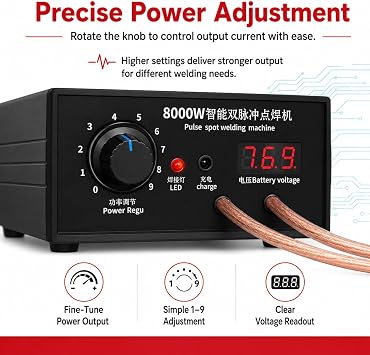 8000W Spot Welder,Handheld Spot Welder,Portable Spot Welder Machine DIY Kit,High Power Handheld Spot Welding Machine,with nickel strip and spot welding pen,for 18650 Battery Pack Welding Tools