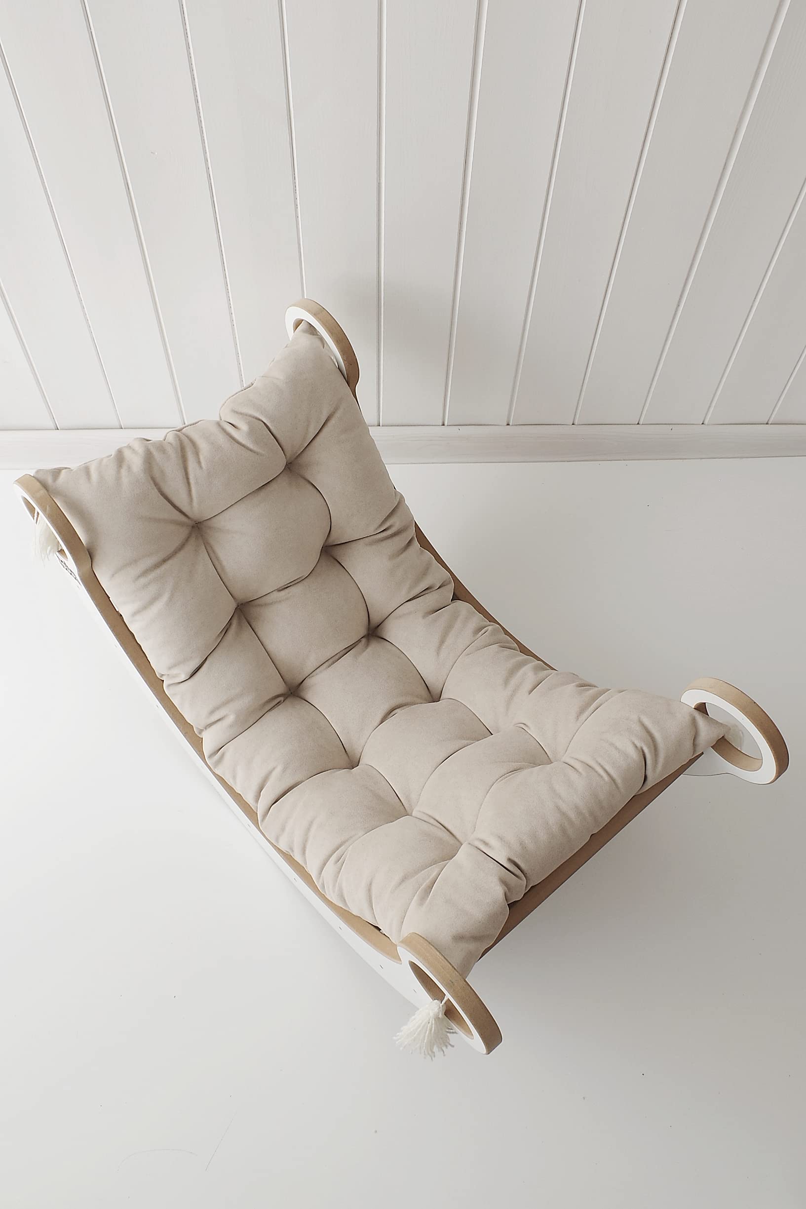 Babywood Cuscino per arco di arrampicata, cuscino per bambini, cuscino per altalena, tappetino per triangolo di arrampicata, cuscino decorativo per la stanza dei bambini (beige, medio)