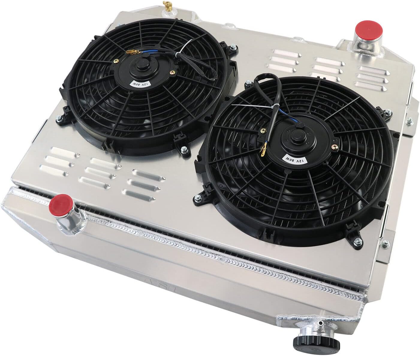 ReadyCool 4 Rows Radiator+Shroud Fan for 1957-1959 Ford 1958 Fairlane Ranchero Skyliner Edsel Mercury V8