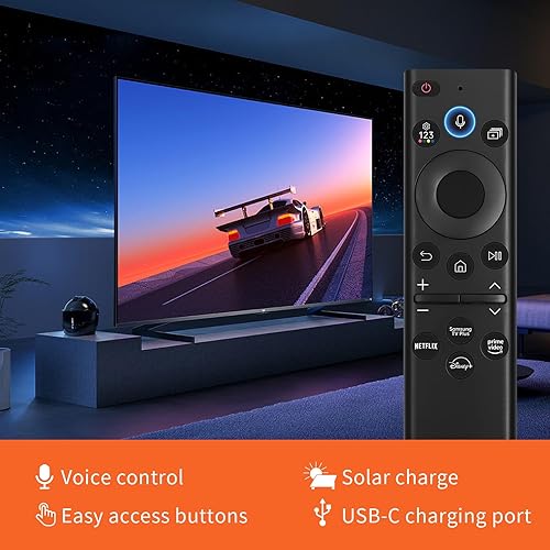 Miniatura 3 de BN59-01385A Control remoto por voz solar para televisores inteligentes Samsung compatible con Samsung Neo QLED 2021-2022, The Frame y Crystal UHD,
