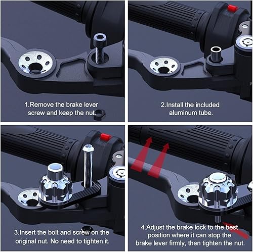 Miniatura 5 de Palanca de freno CNC para motocicleta, bloqueo de estacionamiento, soporte para interruptor de freno compatible con NMAX 155 NMAX 125 NSS 300350750
