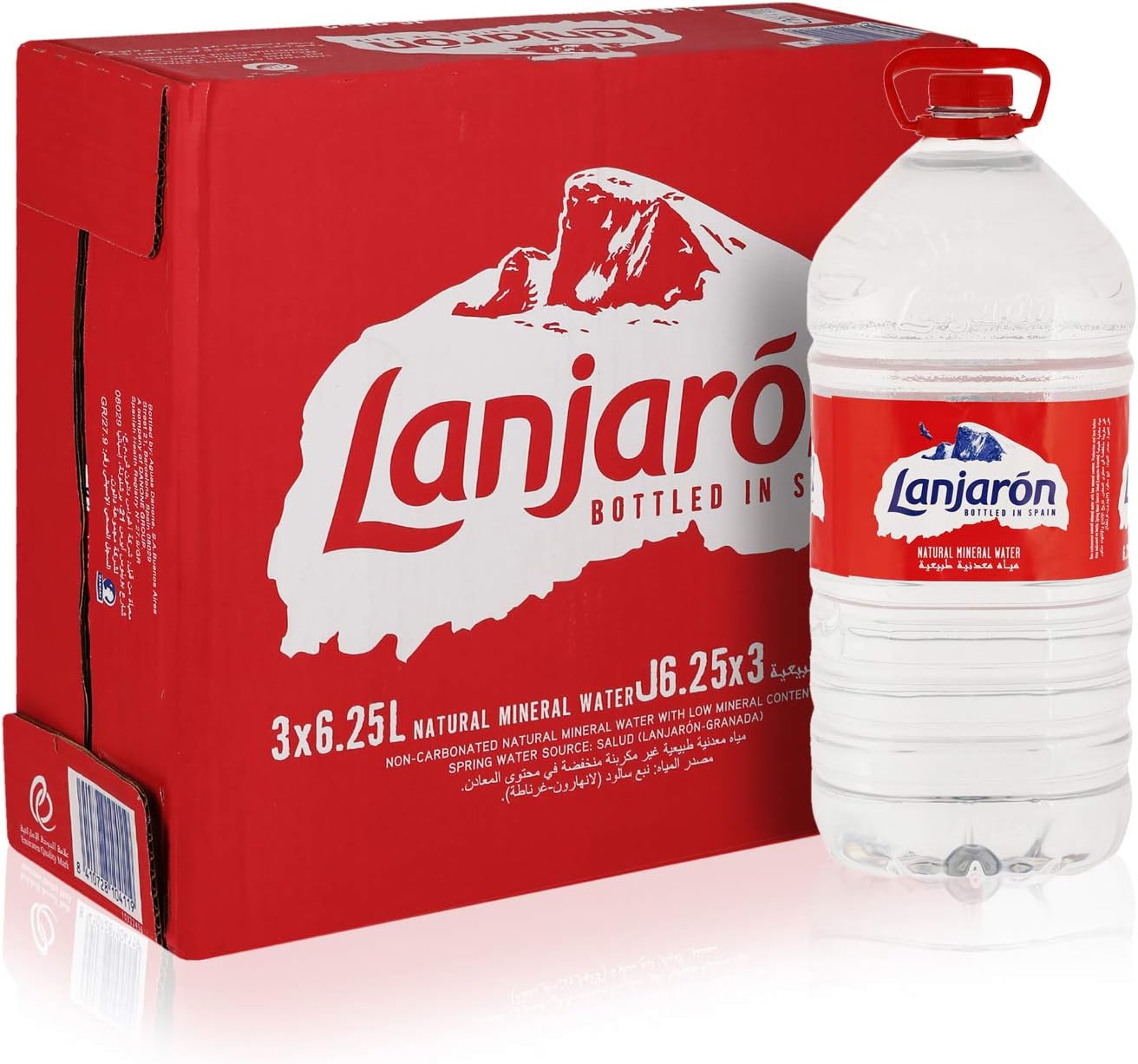 Lanjarón Pure Natural Mineral Water Carton, 3 X 6.25 Liters