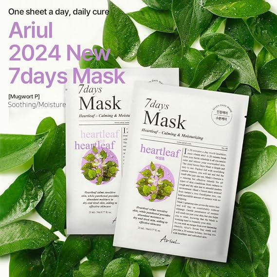 Ariul 7 Days Mask Heartleaf P - Yatıştırıcı & Nemlendirici Kalp Yaprağı Özlü Vegan Kağıt Maske