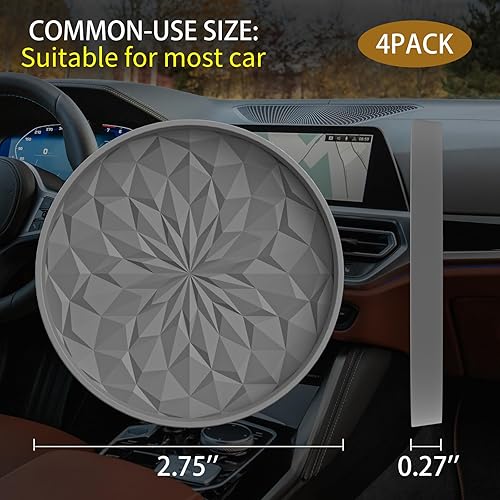 Miniatura 30 de ME.FAN Posavasos de silicona para automóvil, 2.75 pulgadas, universales, antideslizantes, empotrados, para el interior del automóvil, 4