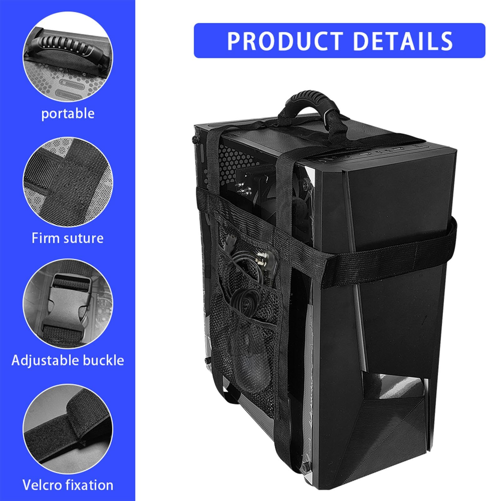 Correa de Transporte para Torre de PC, Estuche de Transporte para Computadora de Escritorio con Asa