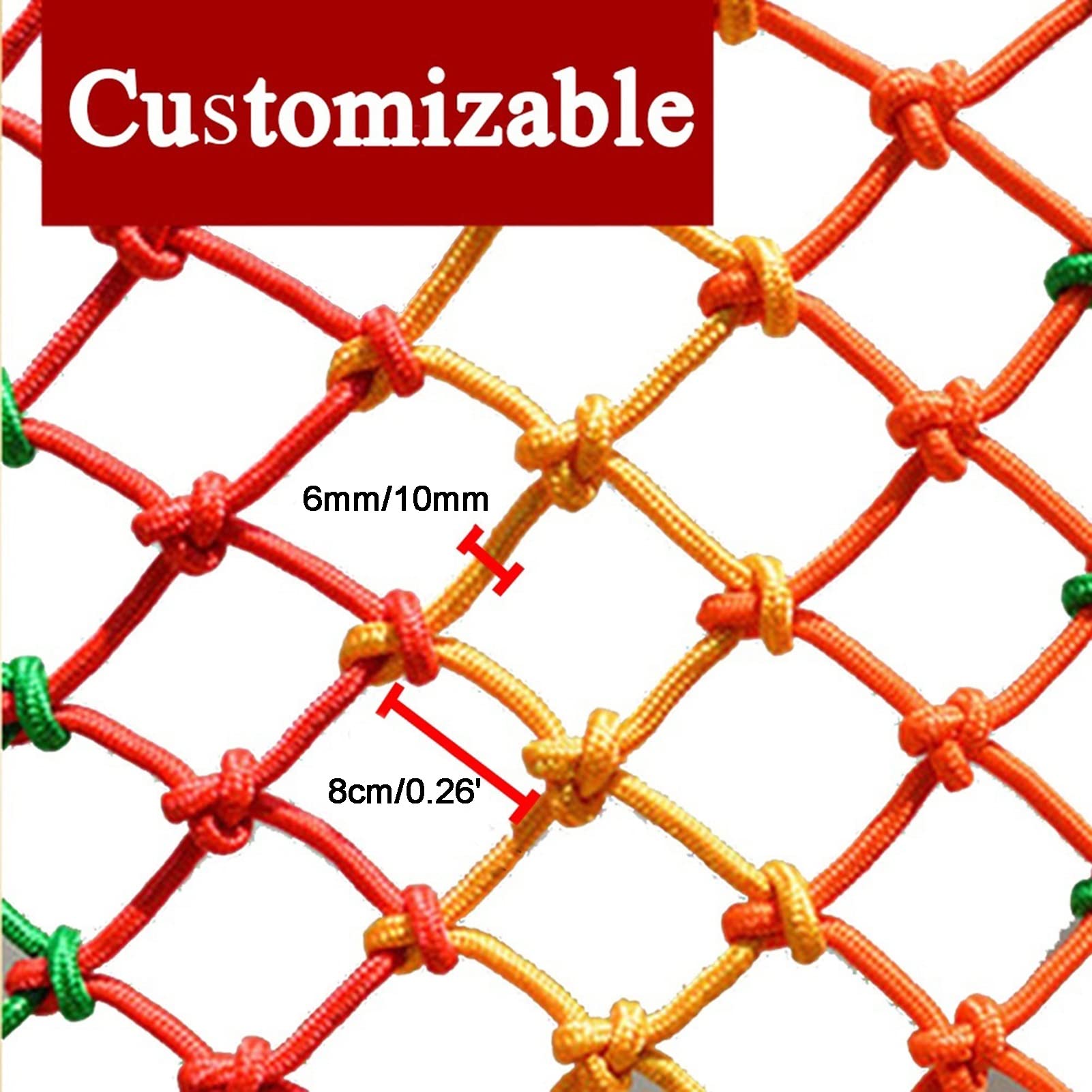 Kind Fallschutz Sicherheitsnetz, Farbe Nylon Sicherheitsnetz Für Autoanhänger, 6mm/10mm Einstellbar Wasserdicht Gepäcknetz Mit Bindeseilen