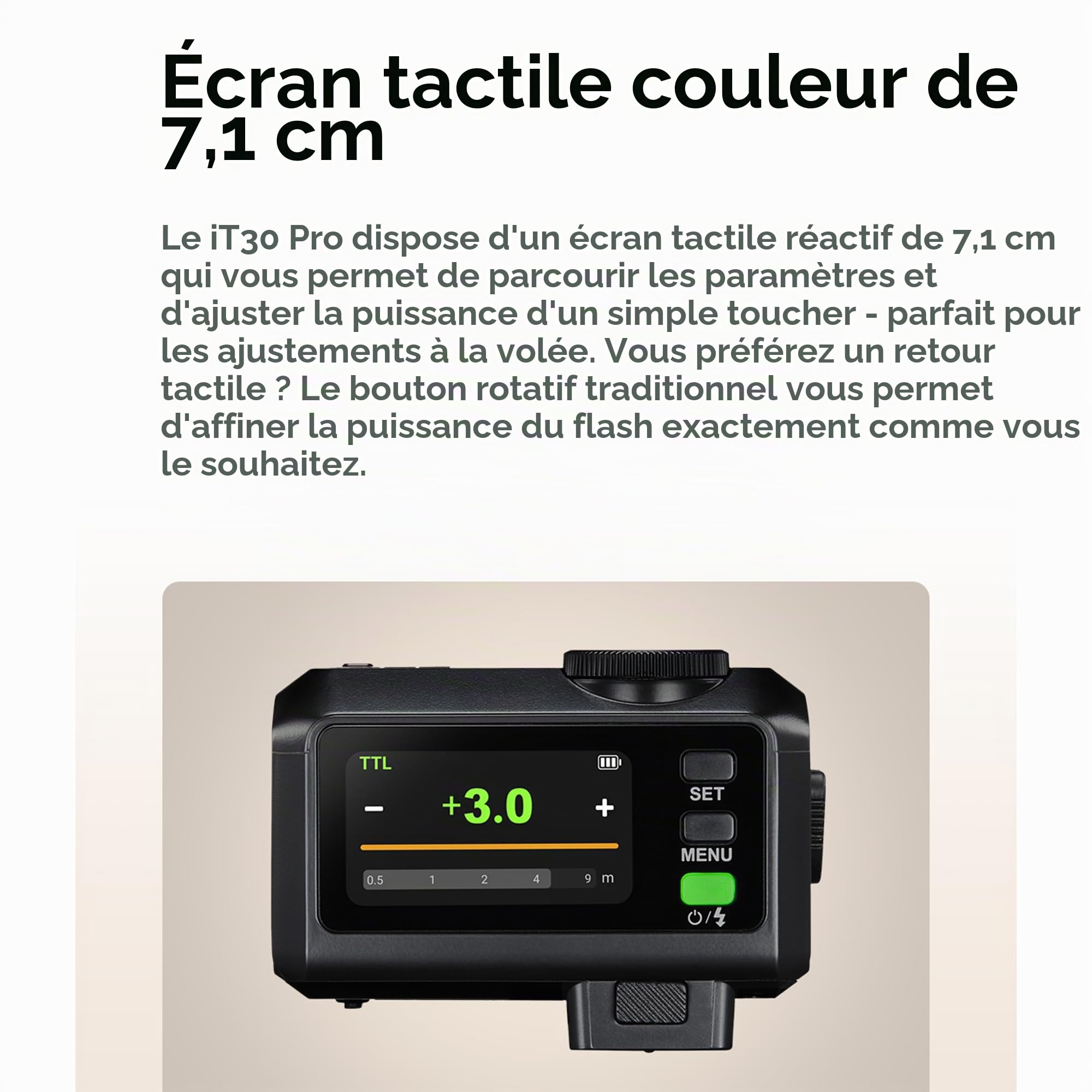 GODOX iT30Pro O TTL Flash pour appareil photo 2,4 GHz HSS 1/8000s GN15 avec écran tactile prend en charge les modes maître et récepteur Diffuseur intégré pour appareils photo Olympus