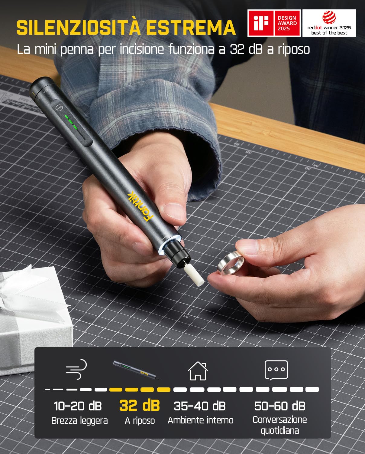 Fanttik F2 Master di Mini Trapano Elettrico, Motore NeoPulse 25000 Giri/Min, 5 Velocità, 35 Accessori, Penna per Incisione, per Levigatura, Lucidatura, Foratura, Stampa 3D e Fai da Te