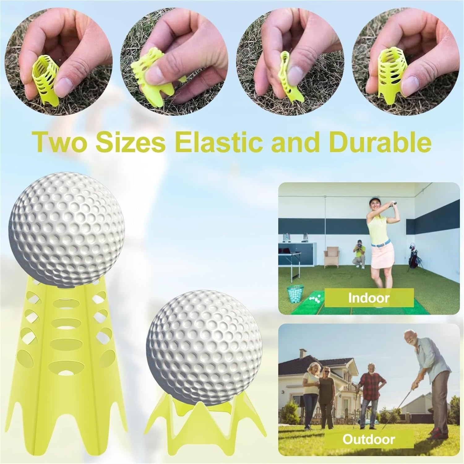 Golf Simulator Tees 100 PCS Golf Simulator Tees Training Practice Mat for Outdoor Indoor