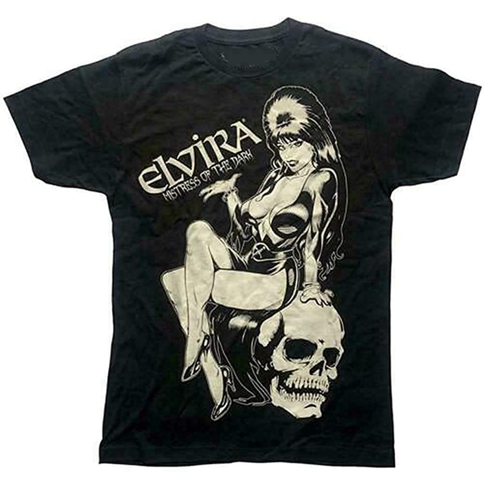 Keyru Kreepsville 666 Elvira T-Shirt Skull Mistress of The Dark Black XL