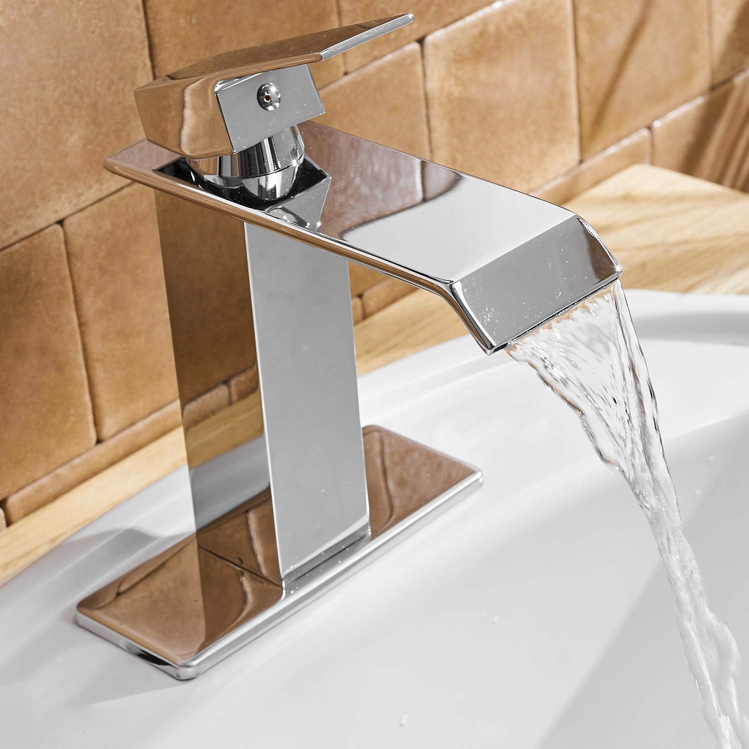 Lіmіtеd Dіѕсоunt Homevacious Bathroom Faucet Chrome with Pop Up Drain Bath Sink Vanity Centerset Single Hole Lavatory Basin One Handle Waterfall Lever with Overflow Mixer Tap Commercial Lead-Free