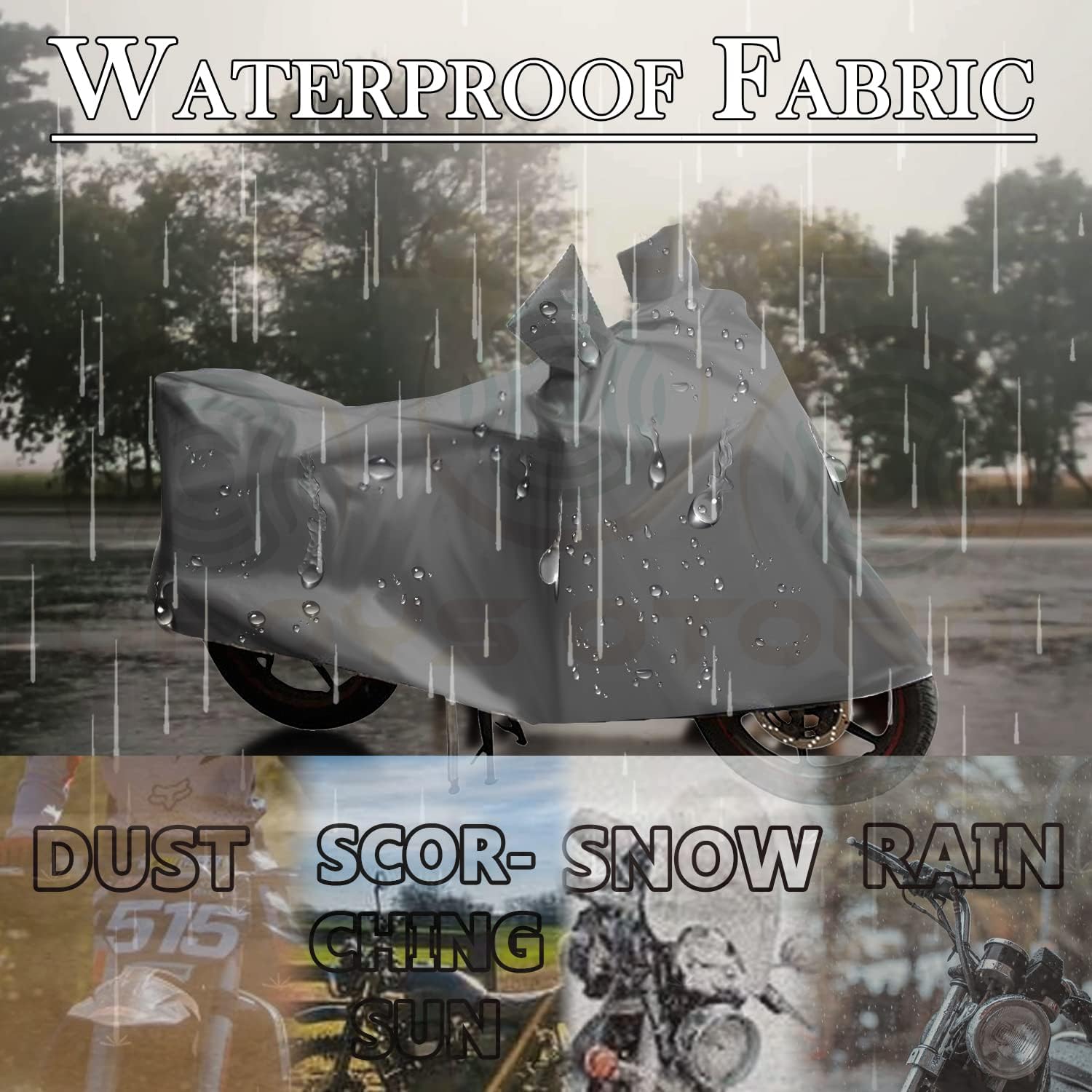 ATORAY Waterproof Bike Dustproof - UV Protection Two Wheeler Cover Compatible for Bajaj Pulsar N250 (Grey) 1