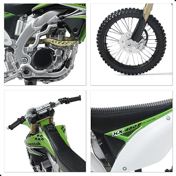 Risopen 1:12 Dirtbike Toy Model Motorcycle for Kawasaki KX450F Green