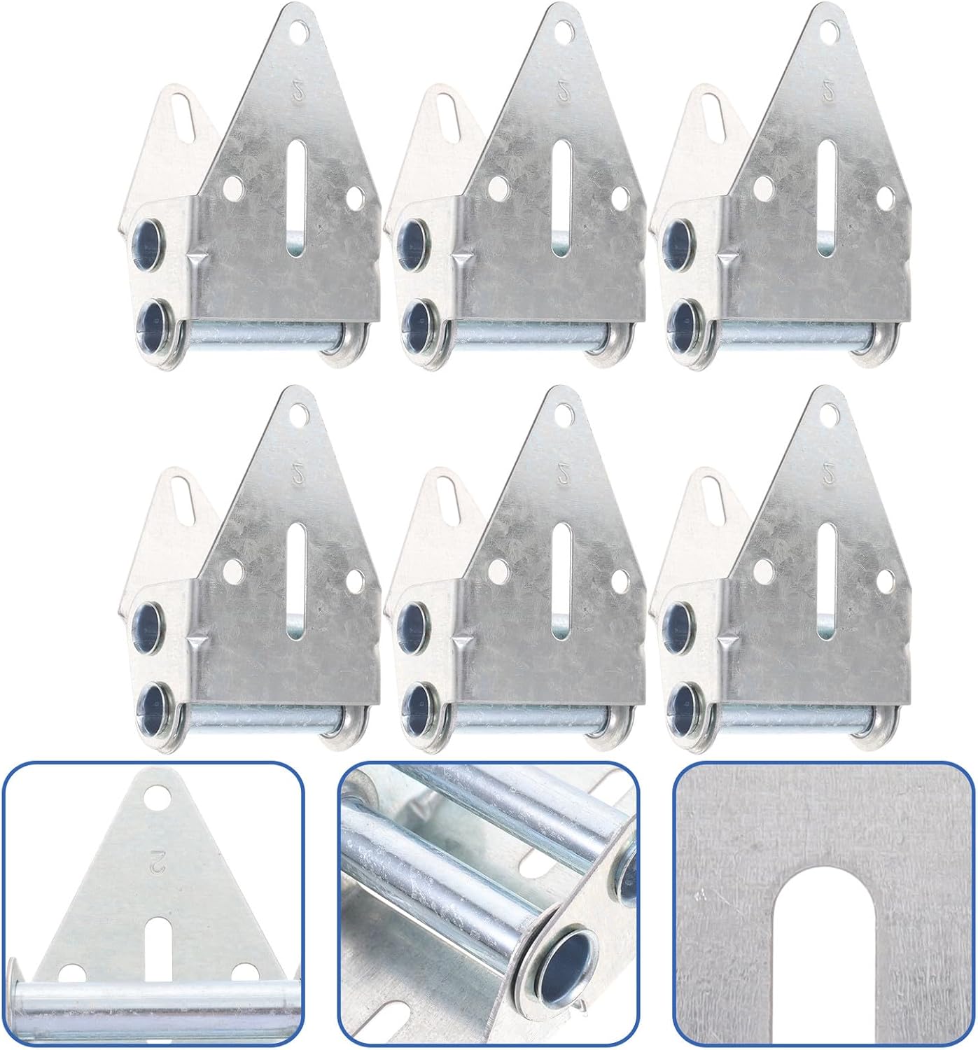 Homoyoyo 6pcs Heavy Duty Residential Garage Door Hinges with Galvanized Steel Finish for Door Replacement and Garage Parts