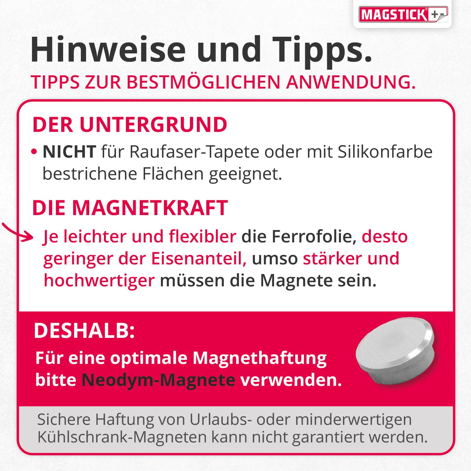 Ferrofolie Whiteboard-Folie selbstklebend I DIN A0 118,9 x 84,1 cm I flexibel beschreibbar abwischbar I Haftgrund für Magnete I XXL in weiß I mag084