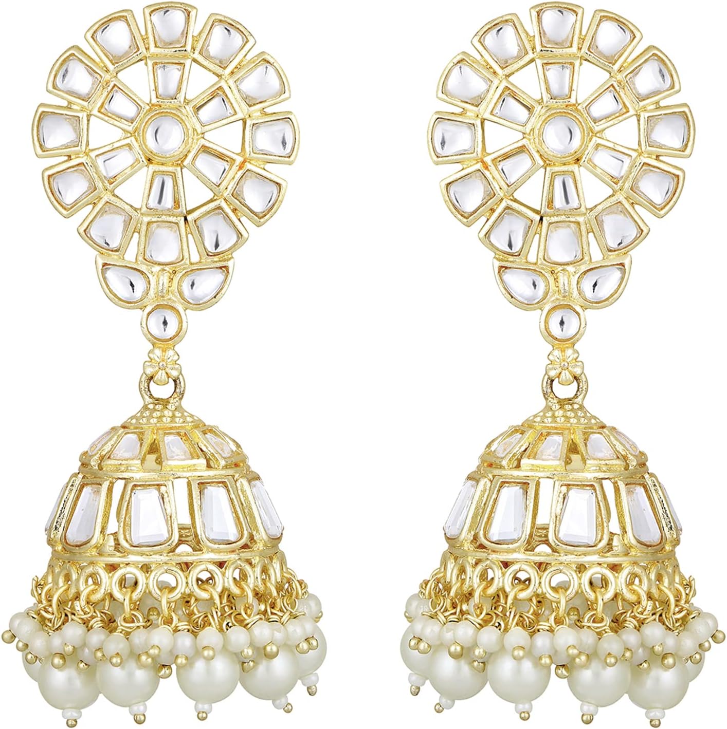 Aheli Jhumka Jhumki Kundan Earrings Ethnic Traditional Wedding Party Fashion Jewelry Gift for Women
