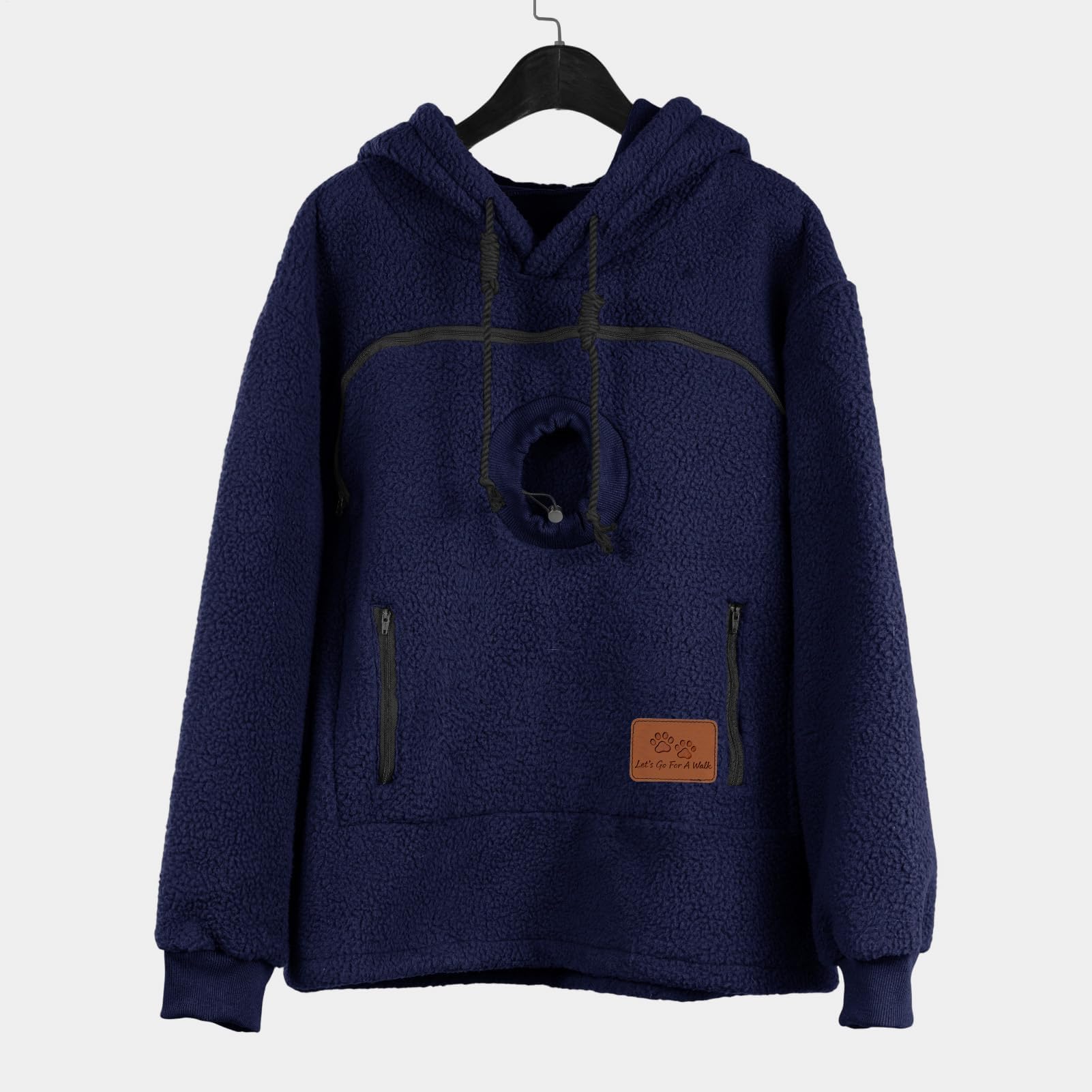 Generico Felpa con Cappuccio for Marsupio for Cani E Gatti con Cerniera, Tasca A Marsupio, Felpa con Cappuccio for Trasportino for Animali, Felpe Calde E Sciolte(Navy Blue,XX-Large)