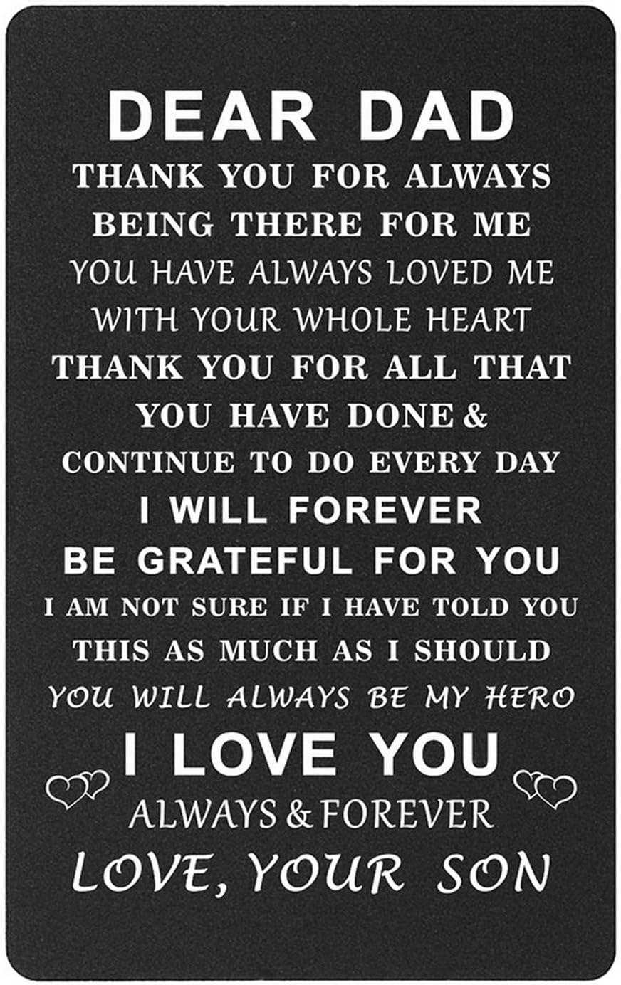 TGCNQ Father's Day Gifts for Dad from Son, Fathers Day Card for Dad, Wallet Card Insert