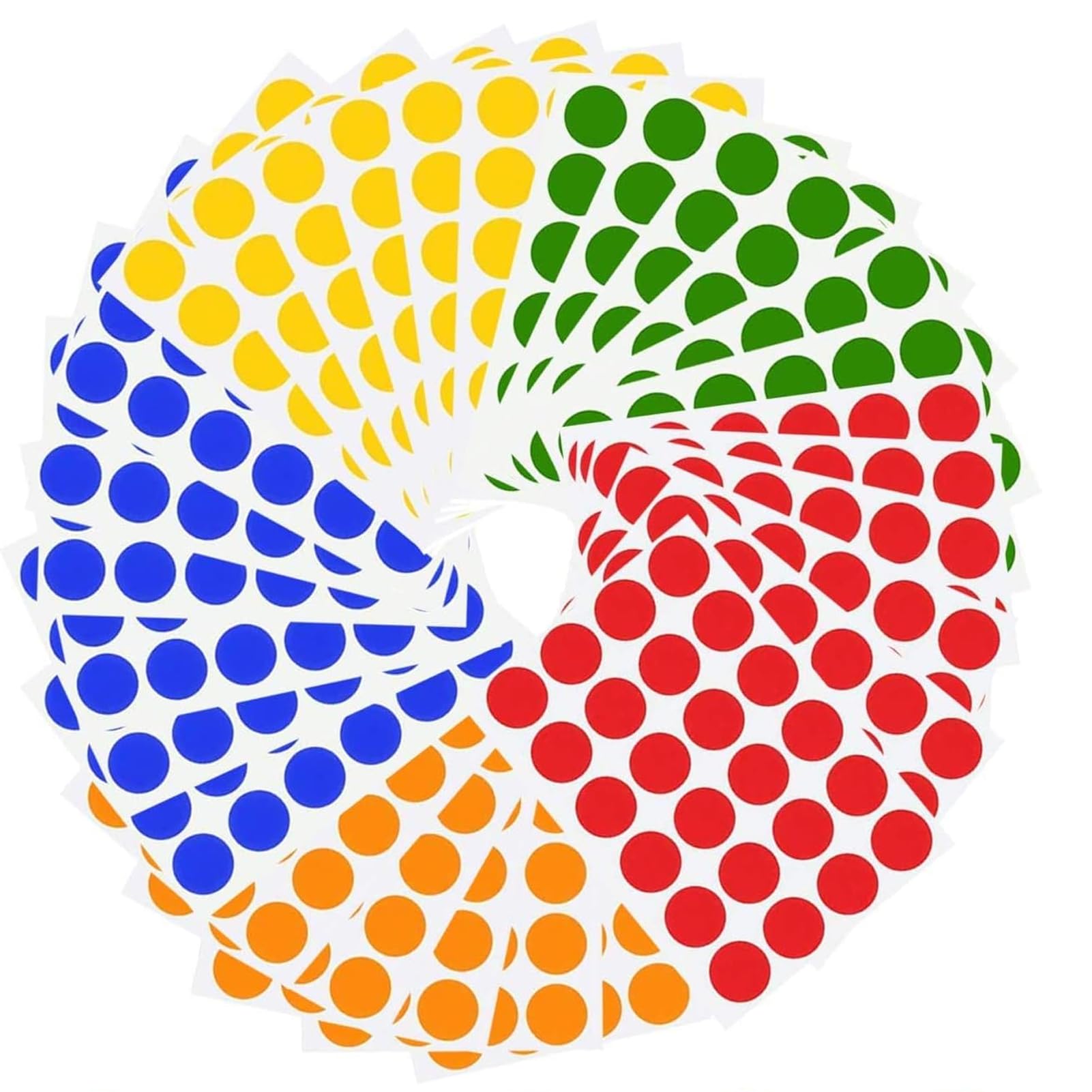 32‑Sheet 25 mm Round Coloured Dot Stickers – 16 Colours, 600 Labels for Office, School, Map, Art & Craft