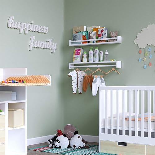 Miniatura 6 de Wallniture Utah - Estantes flotantes de madera para habitación de niños de 32 pulgadas, para habitación de niños, color blanco