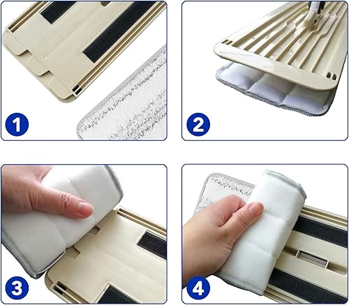 Miniatura 6 de Almohadillas de limpieza de microfibra Paquete de 6 lavables de 13 "x 4.9" para limpieza de suelos compatibles con Tethys y la mayoría de