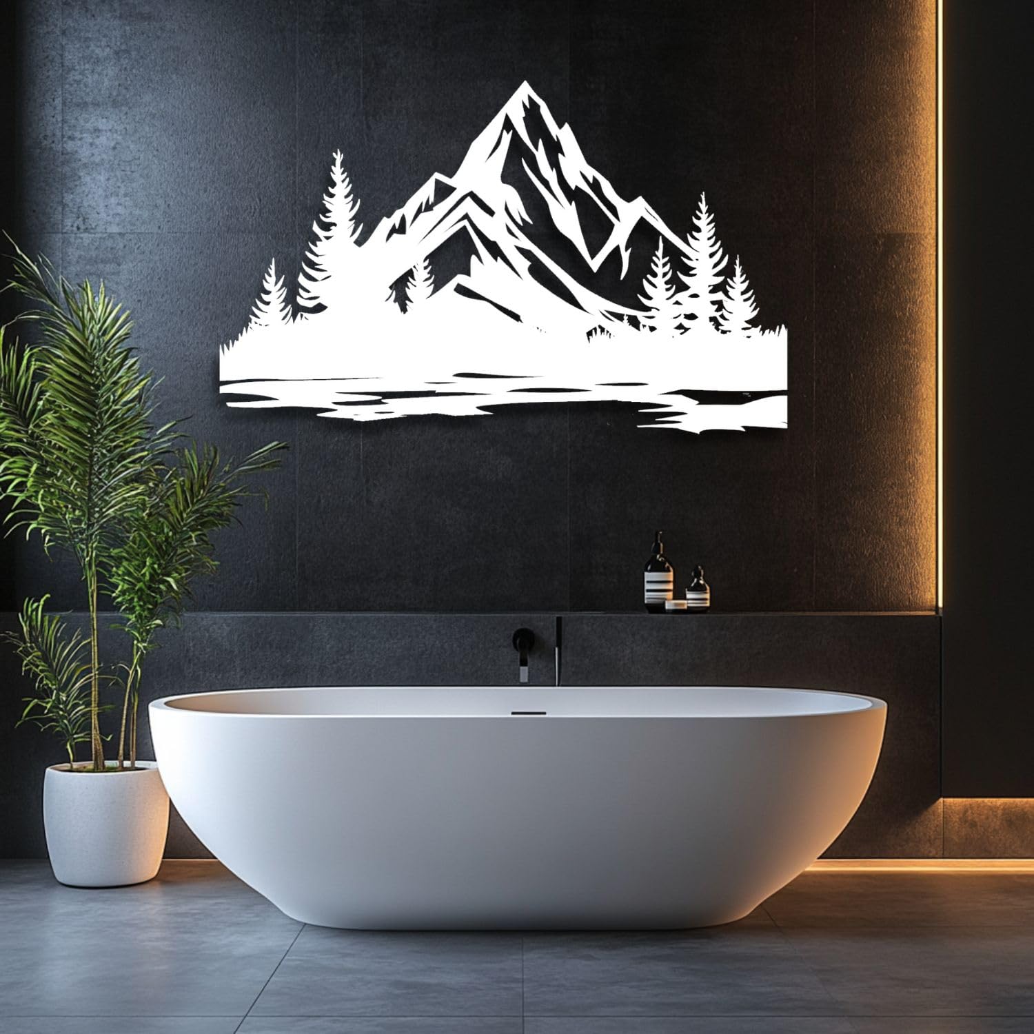 Sculpture en métal pin de montagne blanc pour purifier l'ambiance de votre chambre
