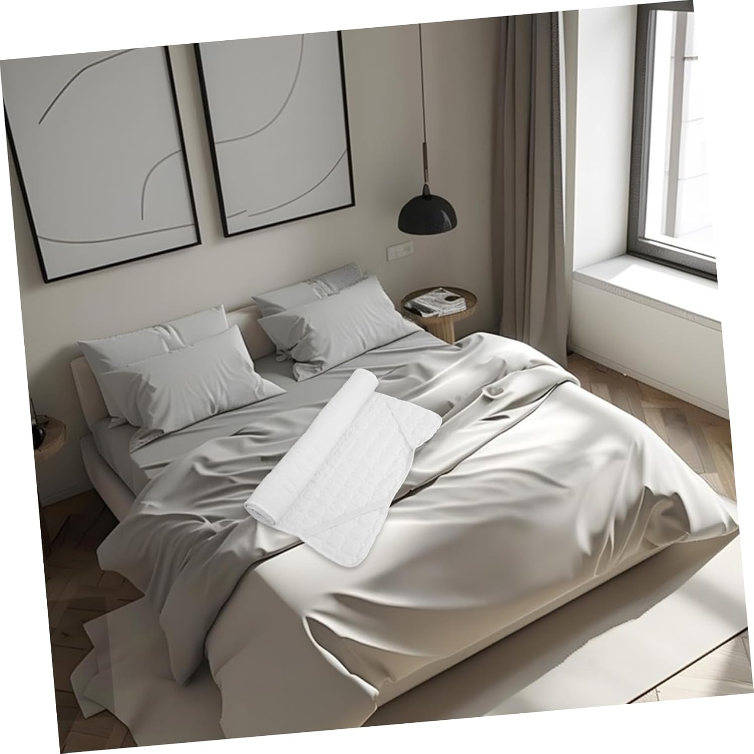 IMIKEYA Breathable -Stain Mattress Protector Soft Blend Machine Washable Elastic Corners for Enhanced Moisture Absorption