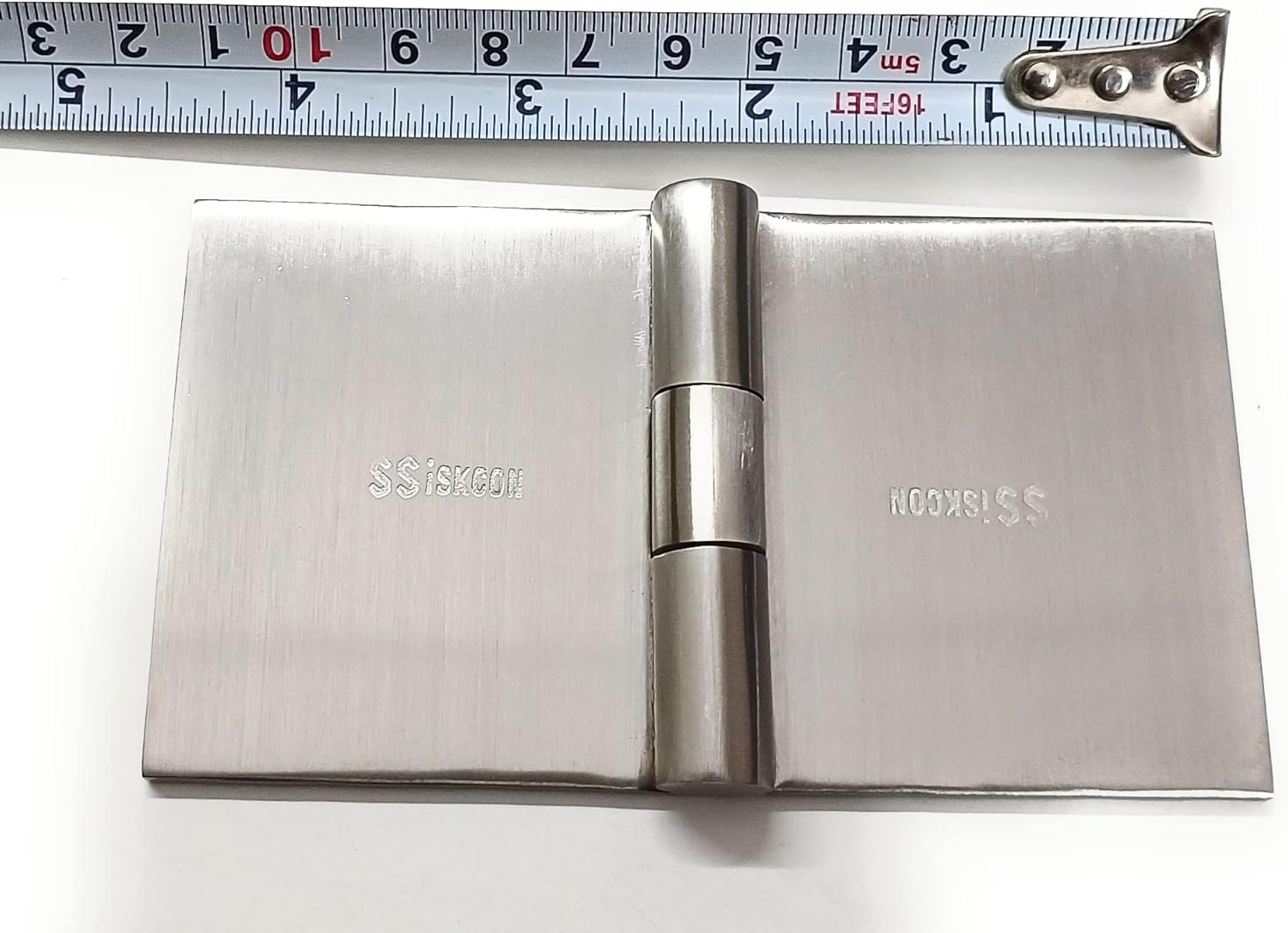 Ssiskcon 2.5 inch x 4 inch Weld-on 2 Gate Hinge, Trolley Hinges Thickness 3mm Satin 32D Stainless Steel (Pack of 1)