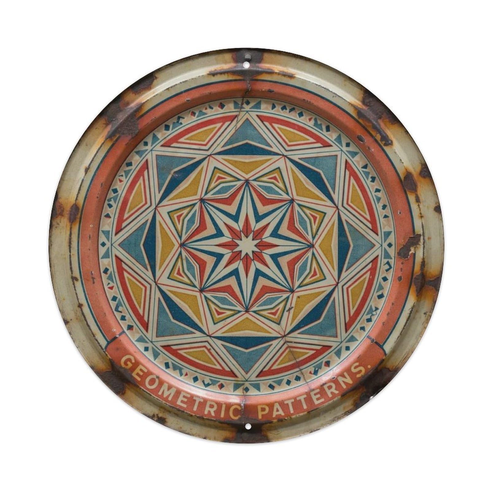 Geometric Patterns. Metal Tin Sign Plaque