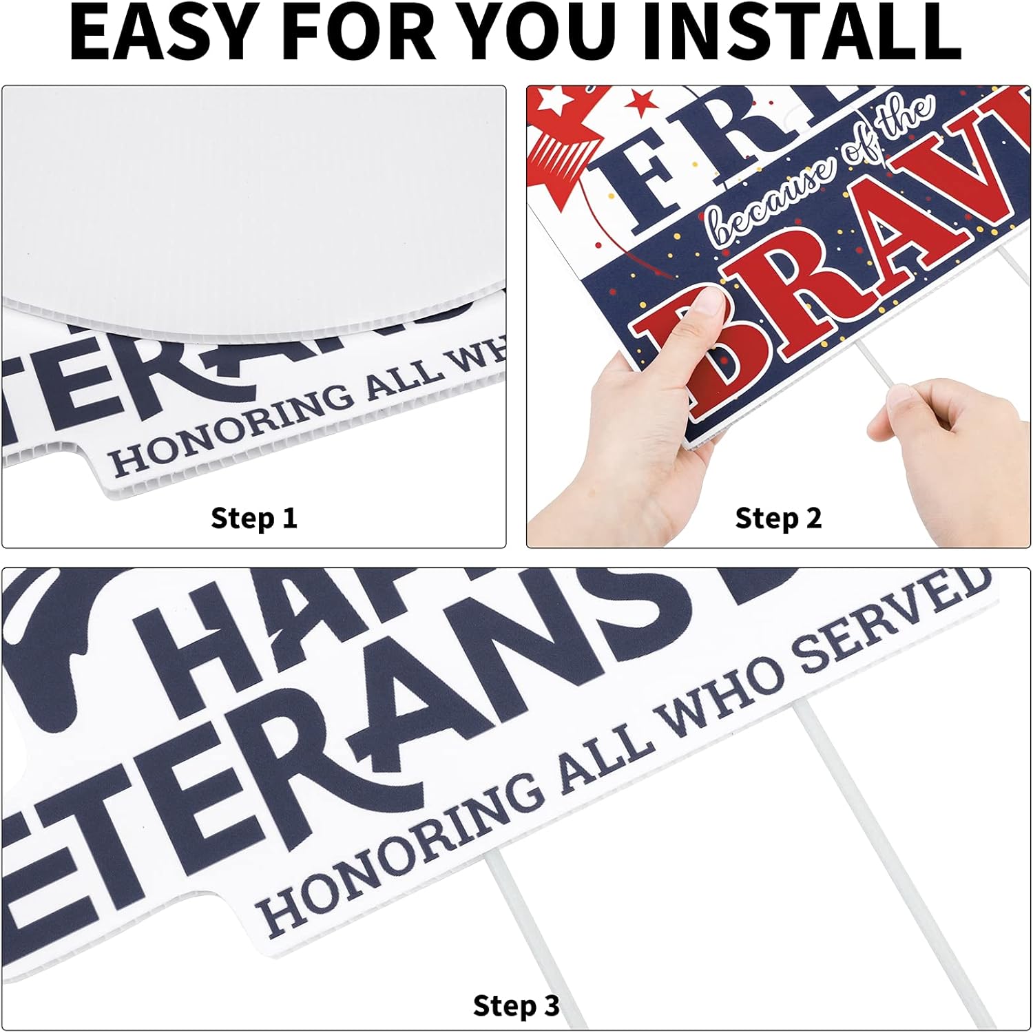 ADXCO 9 Packs Happy Veterans Day Patriotic Yard Sign Thank You Veterans Party Yard Sign Lawn Sign with Stakes for Veterans Day Party Decor : Patio, Lawn & Garden