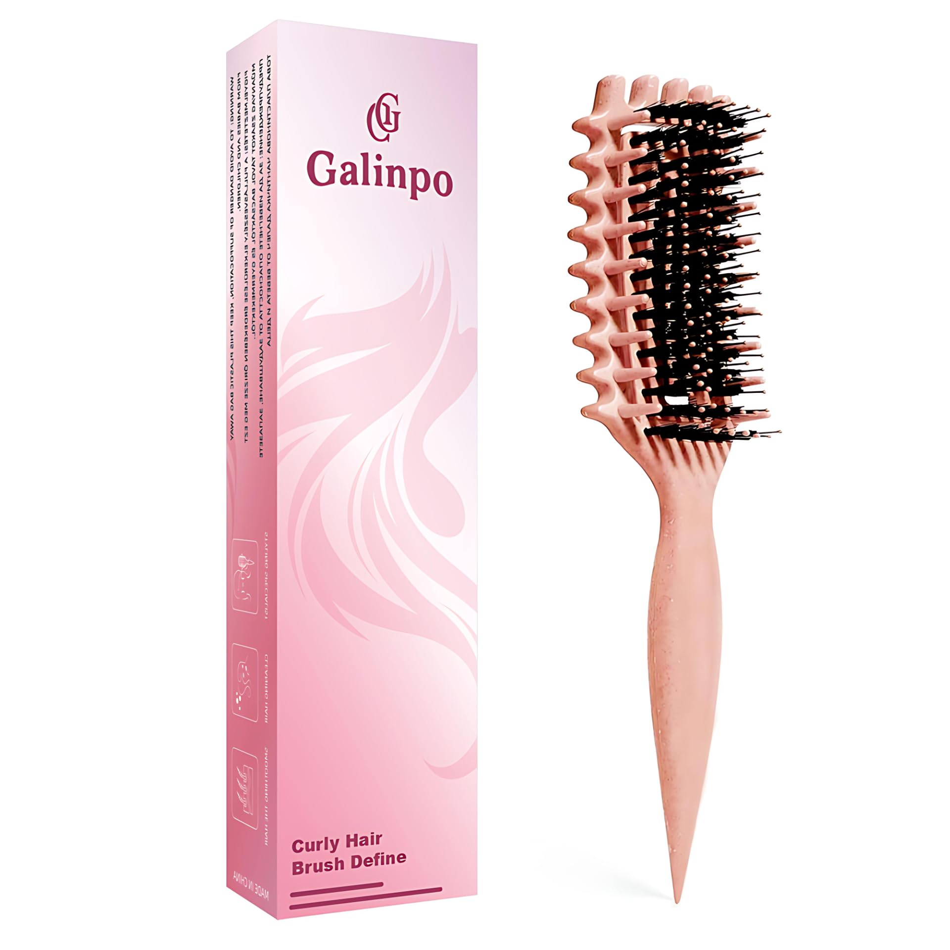 Curl Defining Brush, Curly Hair Brush Defining with Said Gear for Combing, Shaping, and Styling Curly Hair, Lightweight Candy Brush Suitable for All Wet or Dry Hair Types (Beige)-image-18