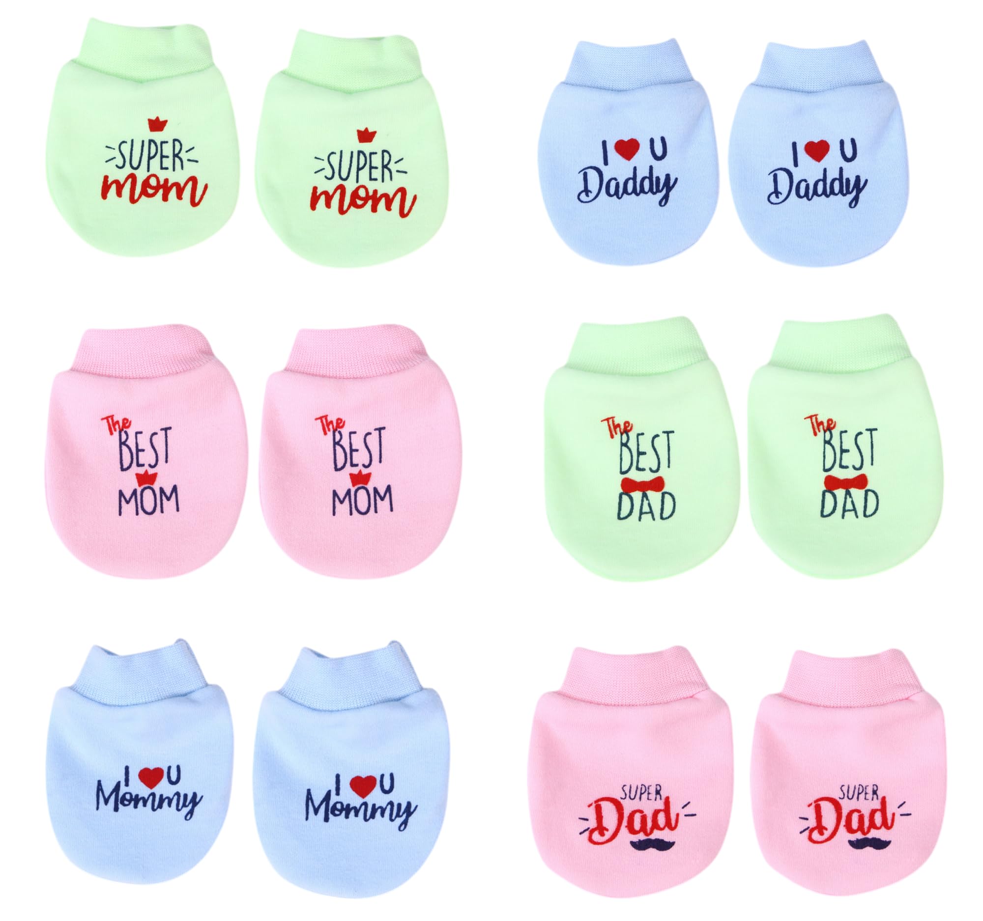 mom's darling Pack of 6 Pairs, Cotton Mittens for new born baby 0-6 months | Baby Hand Gloves | New born baby products all | Design-Same as in Image.-picture-55