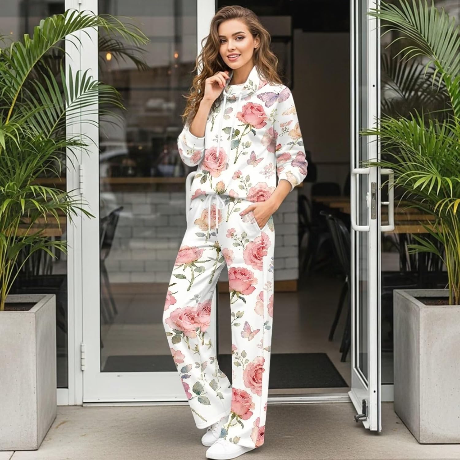 2 Piece Lounge Sets for Women Trendy Outfits Sweatshirts and Joggers Pants Tracksuit Loose Workout Clothes