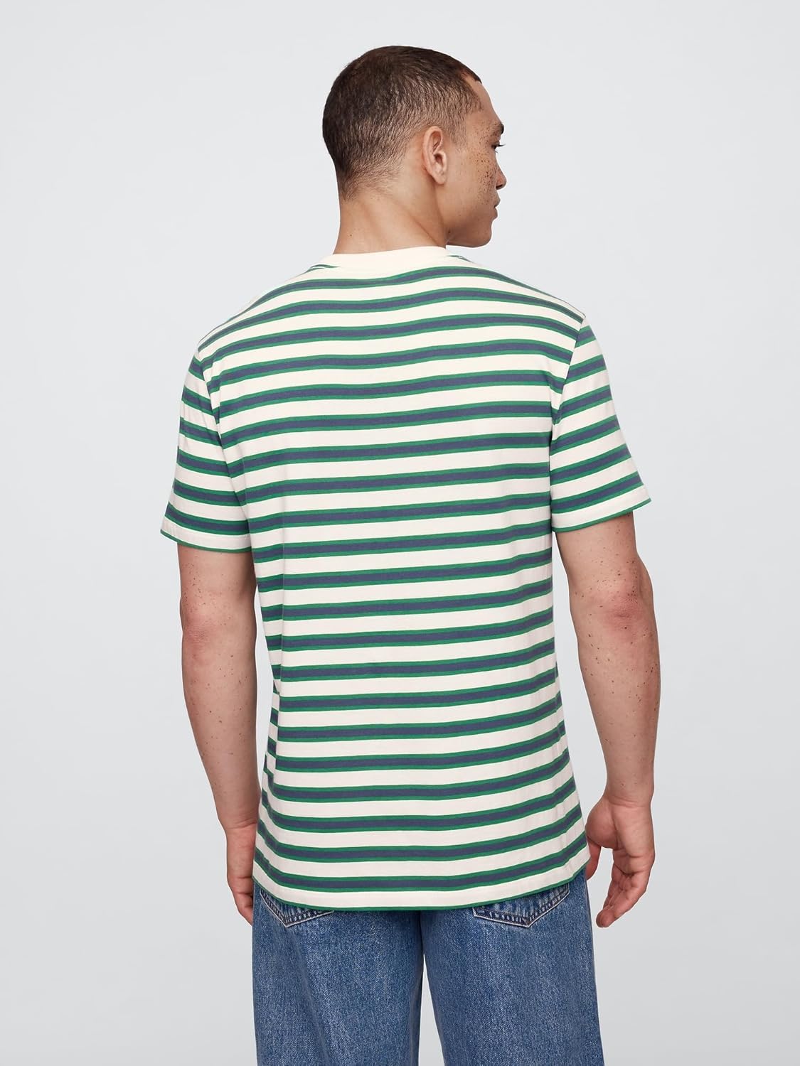 Gap Mens Everyday Soft Stripe Crewneck T-Shirt Tee - Image 3