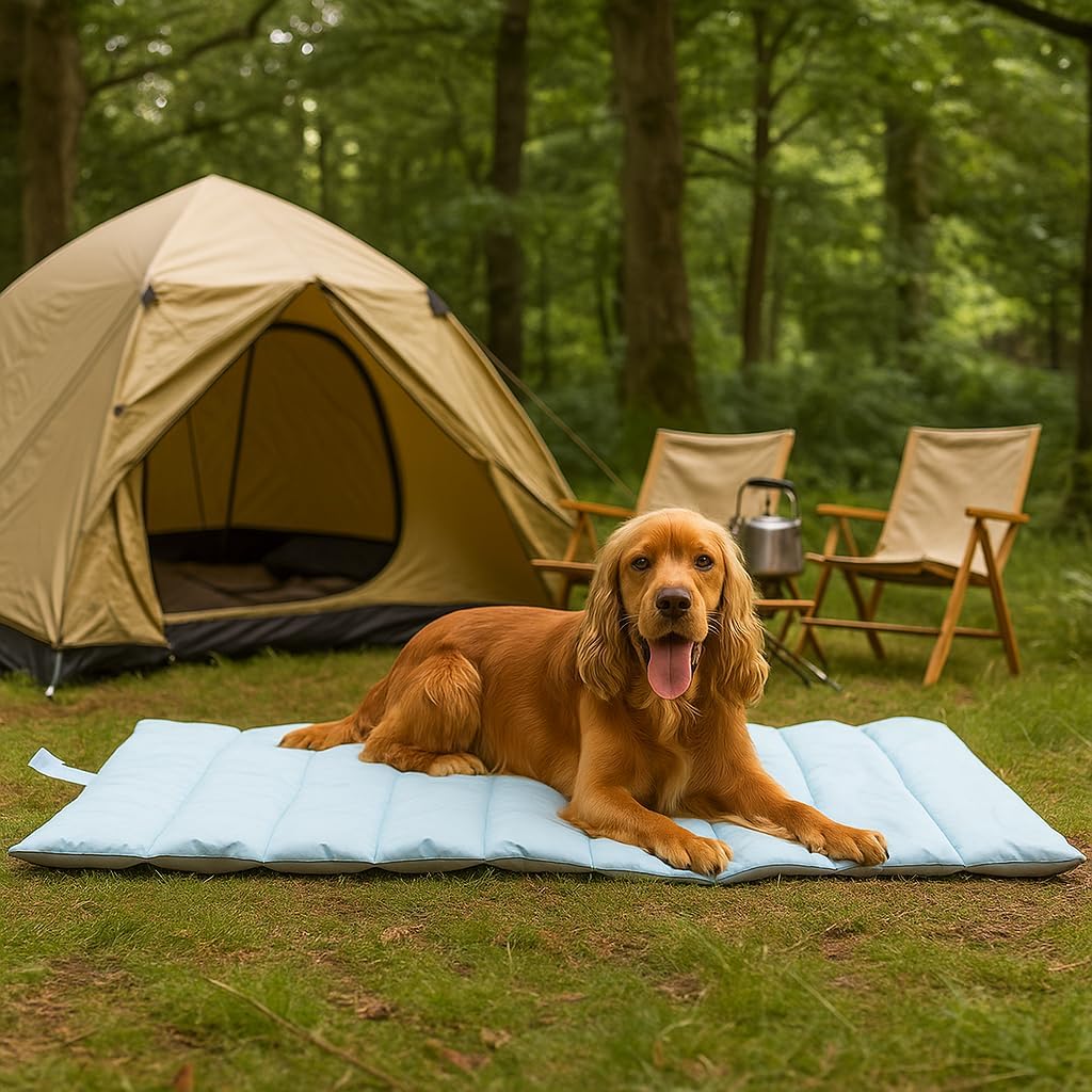 pet wiz Tappetino da viaggio impermeabile per cani, leggero, arrotolabile, con custodia per il trasporto, tessuto Oxford 420D, 110 x 68 cm, ideale per auto, campeggio e uso all’aperto