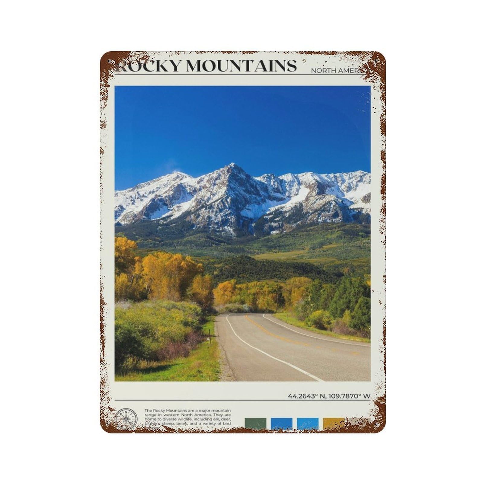 xiaoxiaoshen Real Photo Rocky Mountains Decor Wall Decor Art Metal Tin Poster Modern Home Decor Art Home Bar Shop Decorations Vintage Sign 40x30cm