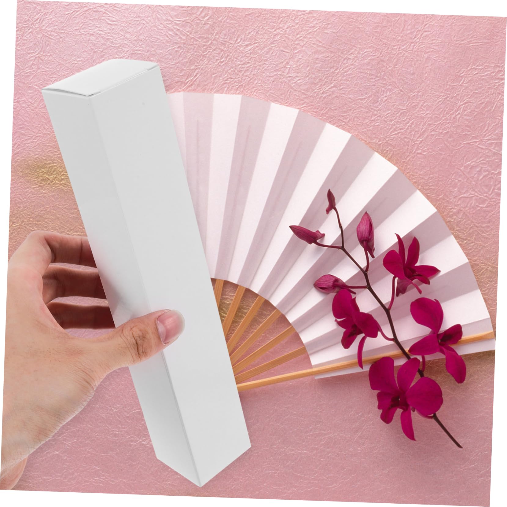 Levemolo Caja de Almacenamiento para Abanicos Plegables 20 Unidades Organizador y Caja de Obsequio para Abanicos Japoneses Adecuado para Diy Papel Contenedor Compacto para Escritorio Baño y Armario