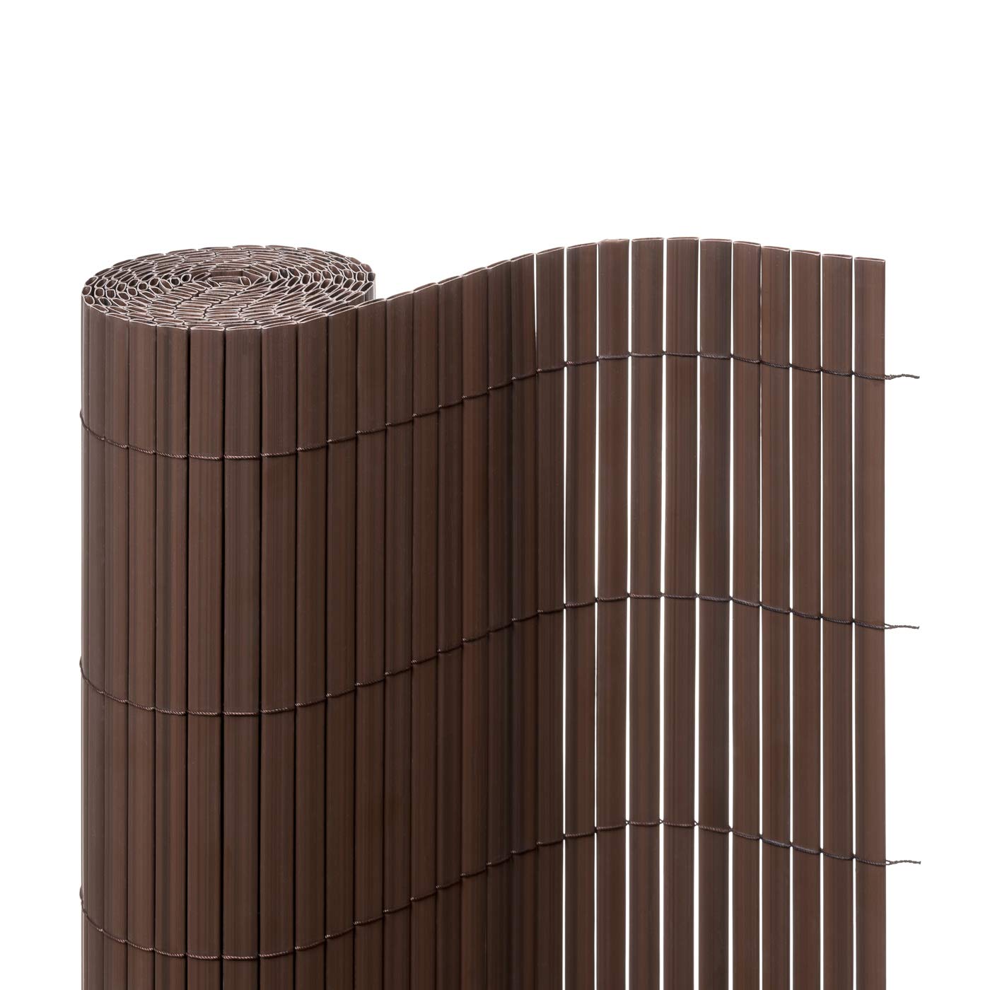 Ventanara® Sichtschutzmatte PVC Sichtschutzzaun Sichtschutz Windschutz für Garten Balkon Terrasse (100 x 400 cm, Braun)