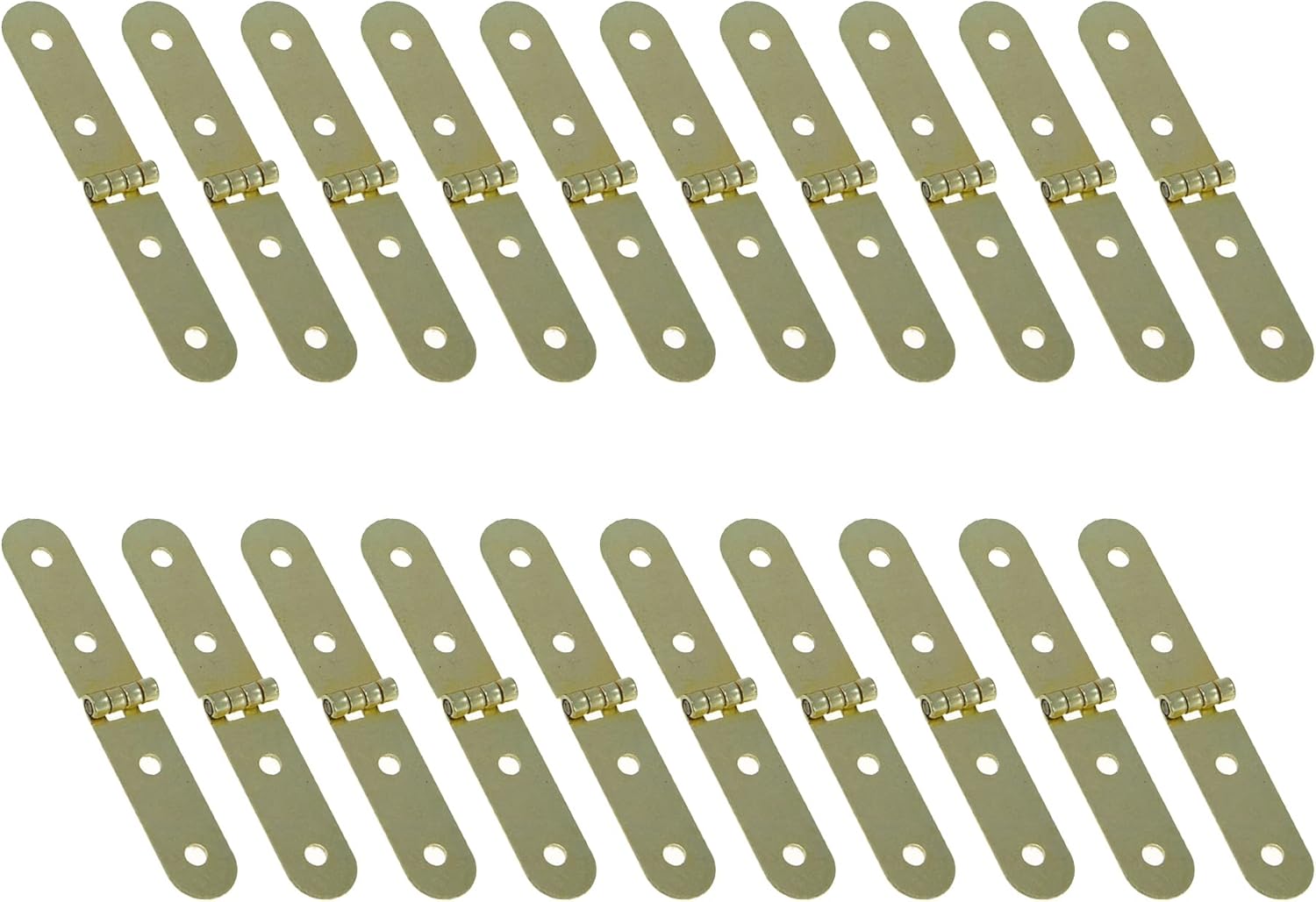 KUMGROT 20pcs Mini Brass Cylinder Hinges Gold Hinges Small Box Hardware