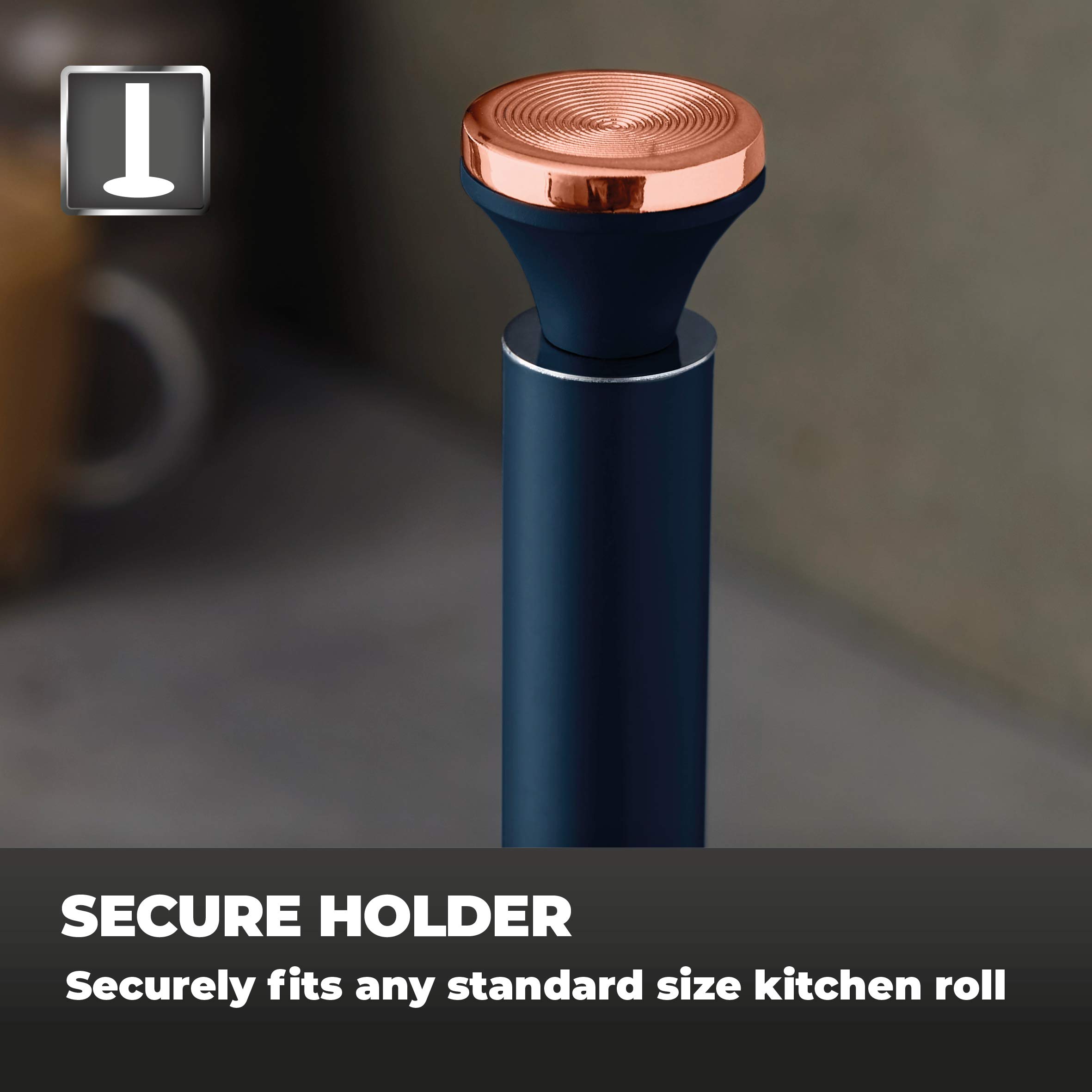 Tower T826133MNB Cavaletto Towel Pole Kitchen Roll Holder with Soft