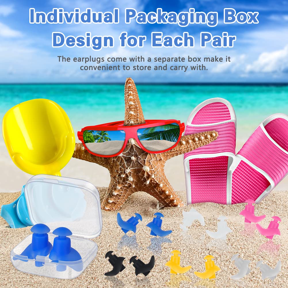 Tappi Per Orecchie Nuoto 6 Paia - Silicone Morbido Riutilizzabile | Impermeabili Per Adulti E Bambini | Con Scatola Di Ricambio - Foto 3