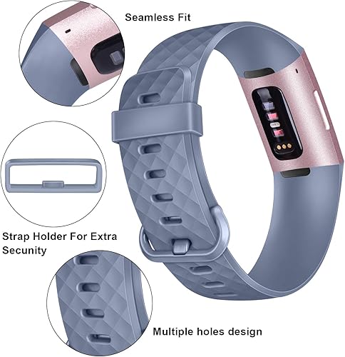 Miniatura 5 de Tobfit Paquete de 6 correas deportivas compatibles con Fitbit Charge 4  Fitbit Charge 3 bandas para mujeres y hombres, correas de silicona suave
