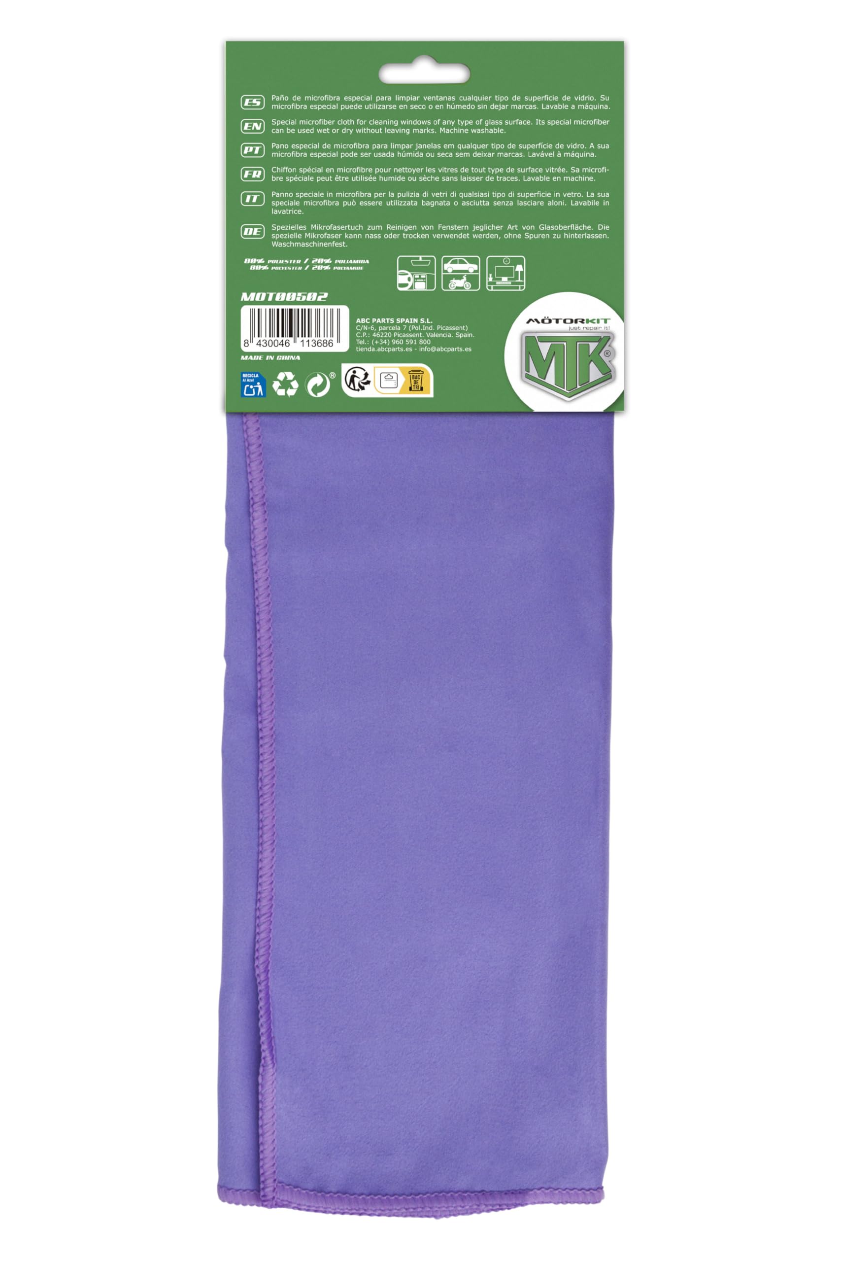 Panno In Microfibra MOTORKIT MOT00501 - 50x50 Cm Per Auto Interno/Esterno | Lavabile - Foto 8