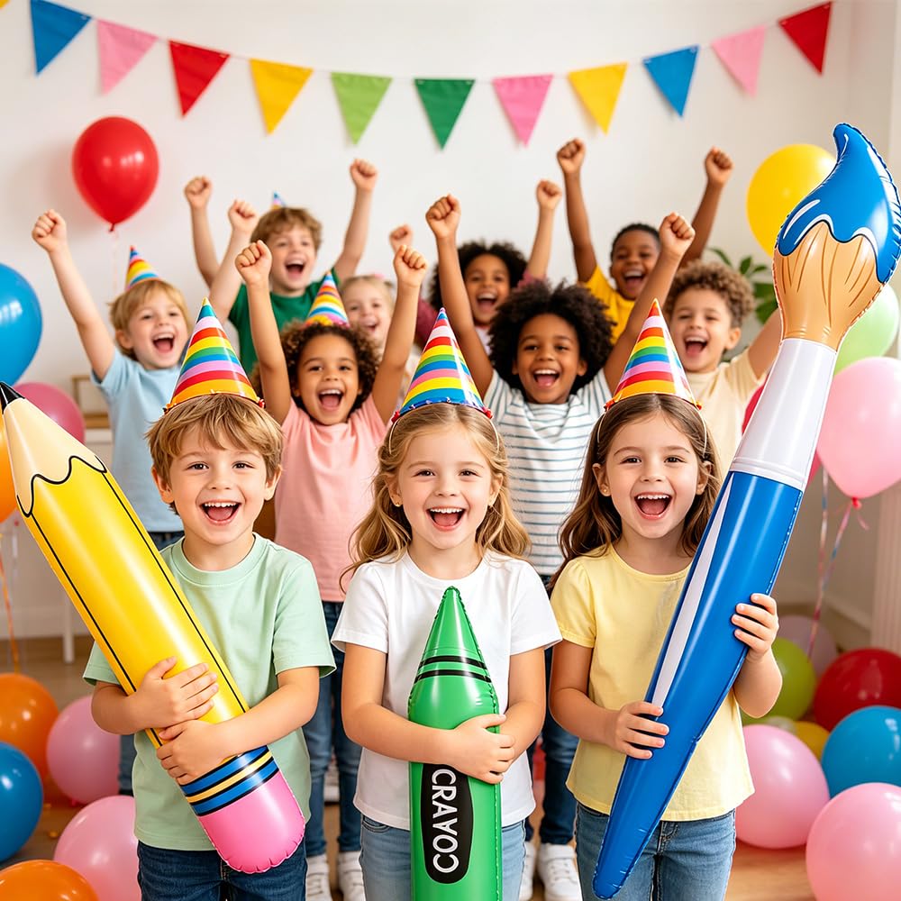 9 Pezzi Gigante Gonfiabile a Forma di Matita, Decorazioni per Scuola per Aule, Feste del Primo Giorno di Scuola e Celebrazioni di Benvenuto