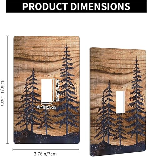 Miniatura 3 de Placa decorativa para interruptor de luz de palanca con estampado rústico de madera de girasol, placa de pared de 1 cuadrilla, placas frontales