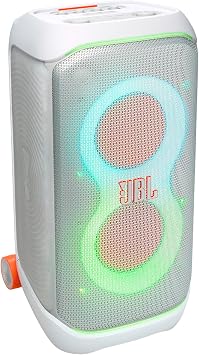 ExclusiveJBL PartyBox Stage 320 Bluetooth Speaker/Wireless / 240W Output / IPX4 / Microphone Input/Guitar Input Included/With Casters/White / JBLPBSTAGE320SWJN