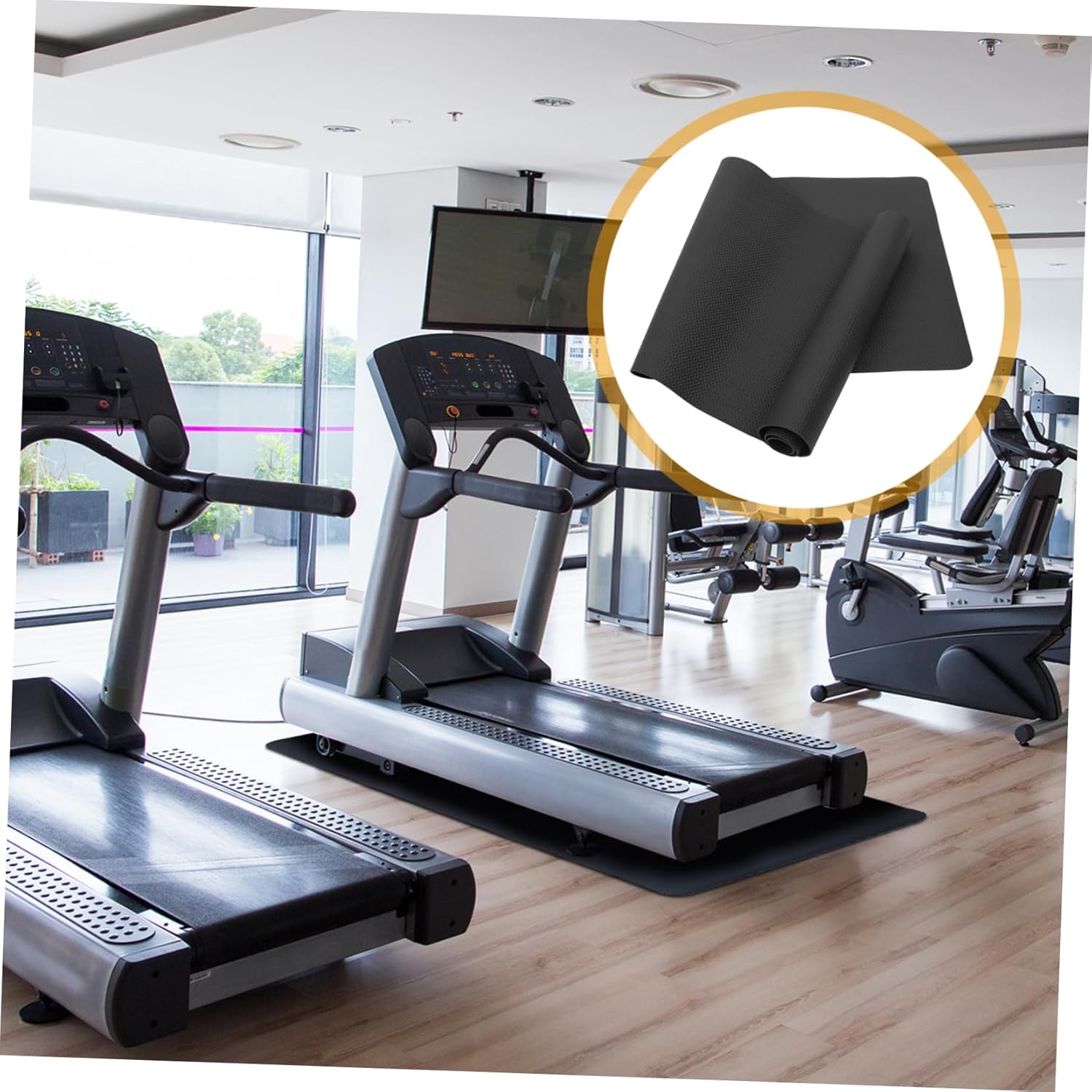 Treadmill Mat for Hardwood Floors Noise-reducing Exercise Equipment Mat Rubber Workout Pad
