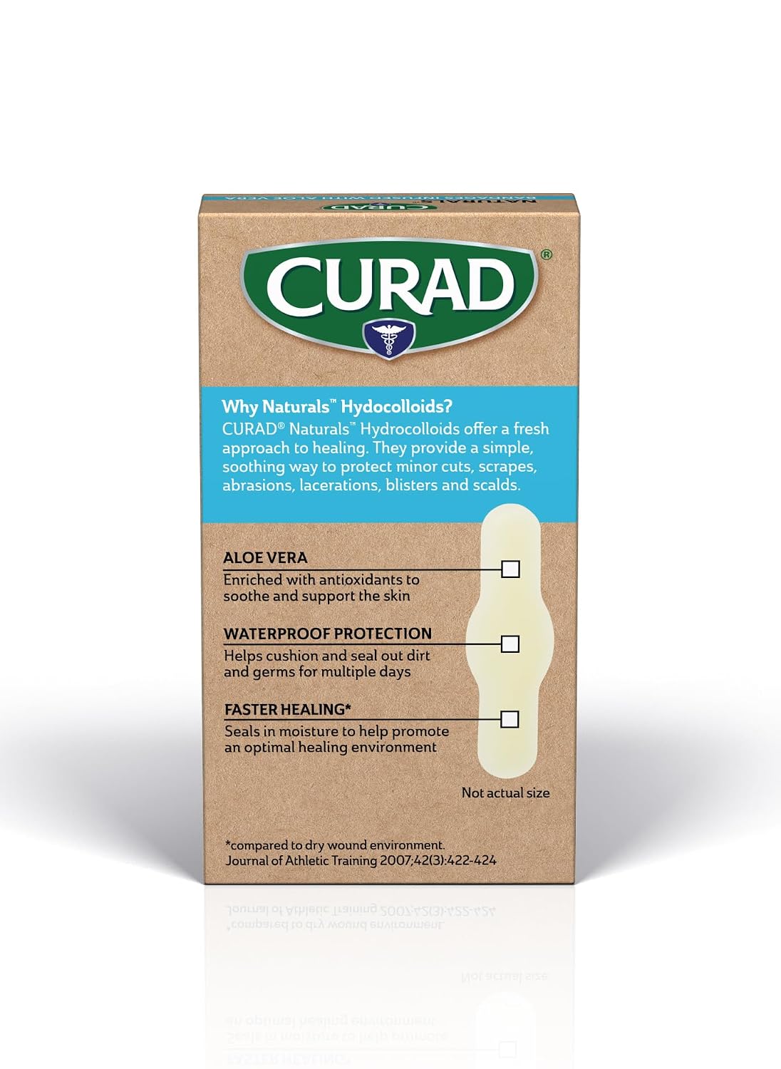 CURAD Naturals Aloe Vera Hydrocolloids, Finger & Toe, .79" x 2.56", 8ct, Pack of 4